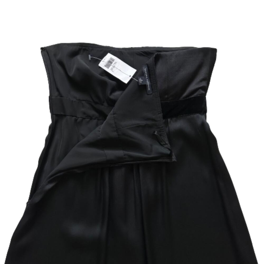 Banana Republic Dress Black Silk Strapless Velvet Ribbon Waist LBD Size 2 NEW - Picture 10 of 12
